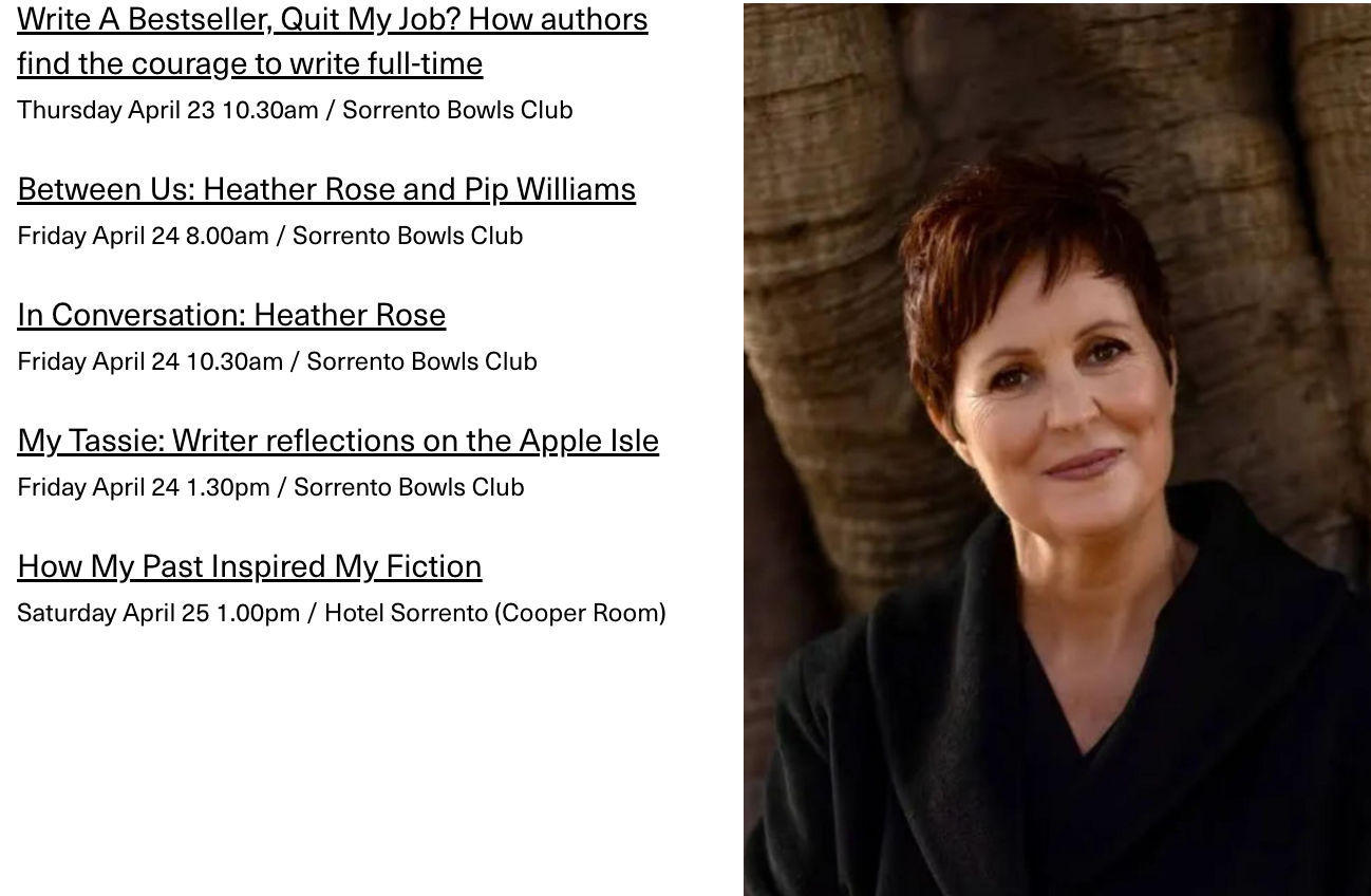 Heather Rose Sorrento Writers Festival Events